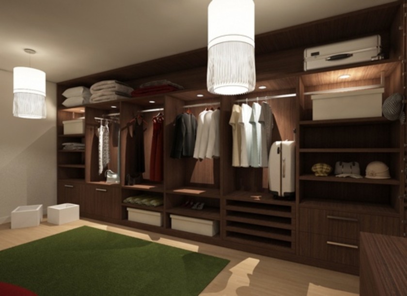 Классическая гардеробная комната из массива с подсветкой Ленинск-Кузнецкий