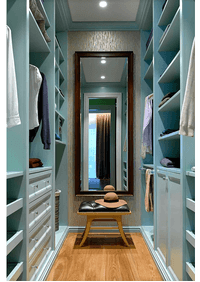 Параллельная гардеробная комната с большим зеркалом Ленинск-Кузнецкий